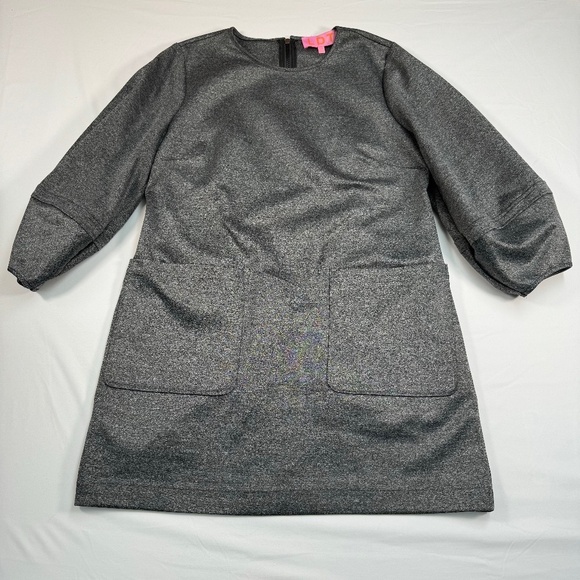 Revolve LDT Dresses & Skirts - Revolve LDT Balloon Sleeve Mini Dress Womens Plus Sz 14 Dark Grey Pockets Zipper